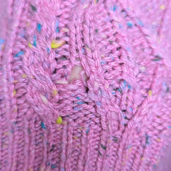 J.Crew Pink Tweed Cable Knit Sweater XS Women’s Textured Crewneck Pullover - Picture 12 of 12